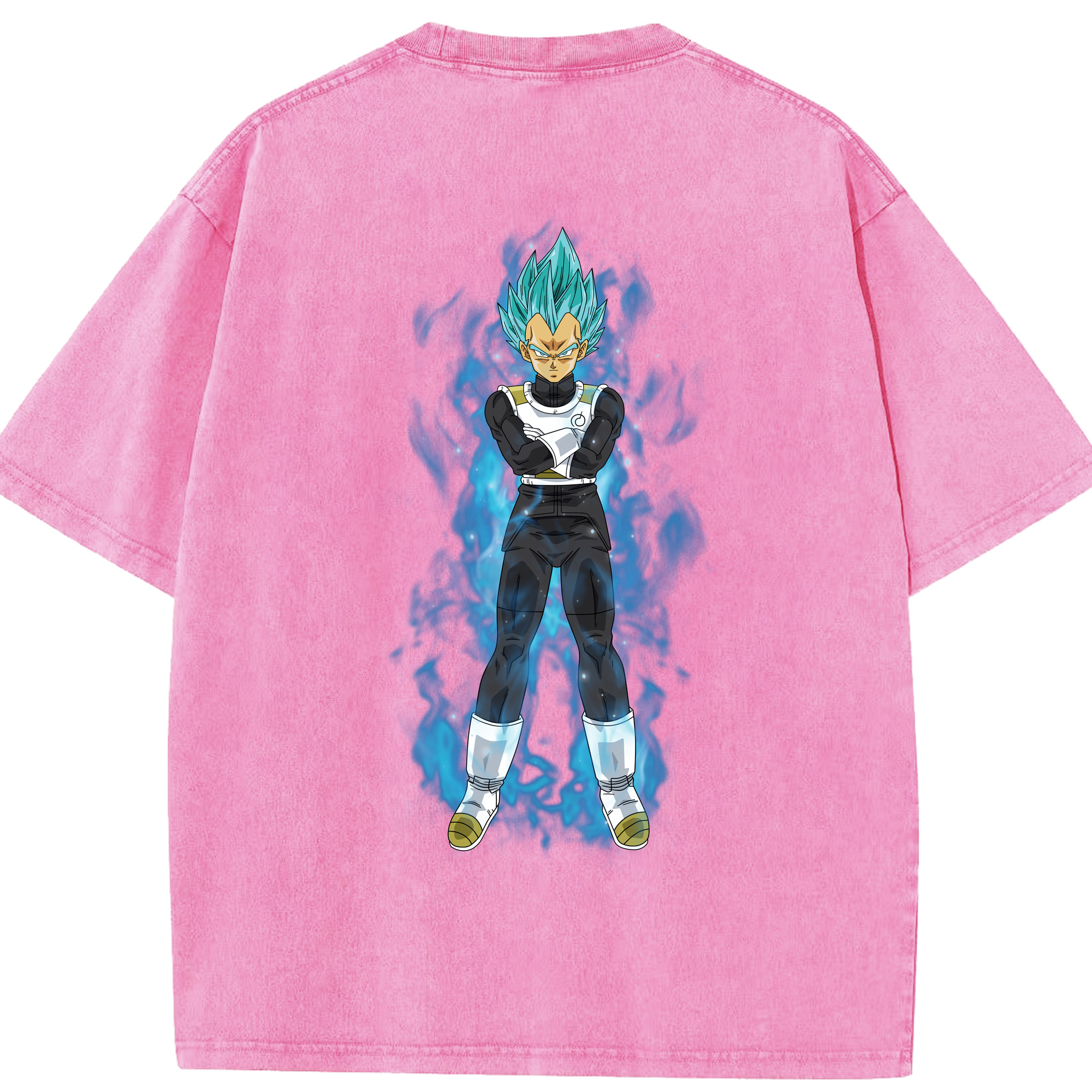 （画像用） ドラゴンボール ベジータ四世（Bejīta Yonsei）DRAGON BALL Vegeta IV 綿100% ヴィンテージ風 半袖Tシャツ（背面プリント）